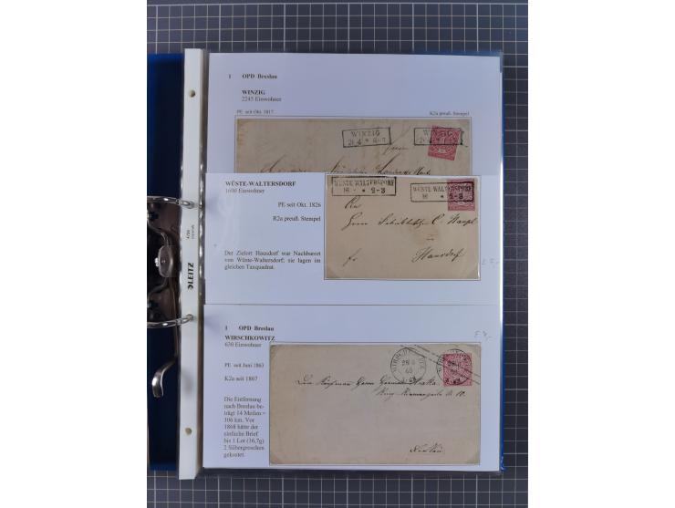 1868/71, 'Die Norddeutsche Post in Schlesien', Ausstellungssammlung mit rund 160 Belegen, dabei viele Besonderheiten, Ersttag