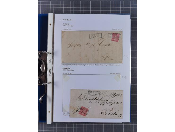 1868/71, 'Die Norddeutsche Post in Schlesien', Ausstellungssammlung mit rund 160 Belegen, dabei viele Besonderheiten, Ersttag