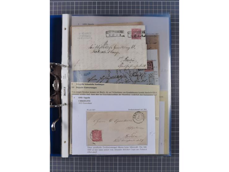 1868/71, 'Die Norddeutsche Post in Schlesien', Ausstellungssammlung mit rund 160 Belegen, dabei viele Besonderheiten, Ersttag