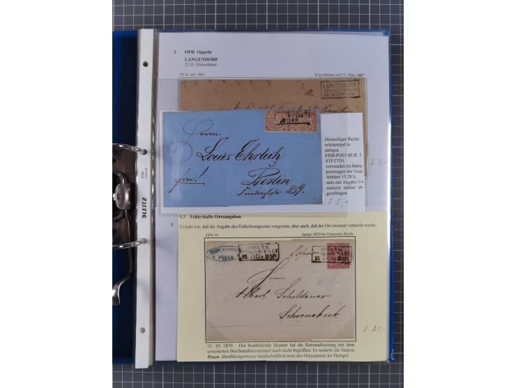 1868/71, 'Die Norddeutsche Post in Schlesien', Ausstellungssammlung mit rund 160 Belegen, dabei viele Besonderheiten, Ersttag
