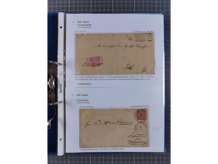 1868/71, 'Die Norddeutsche Post in Schlesien', Ausstellungssammlung mit rund 160 Belegen, dabei viele Besonderheiten, Ersttag