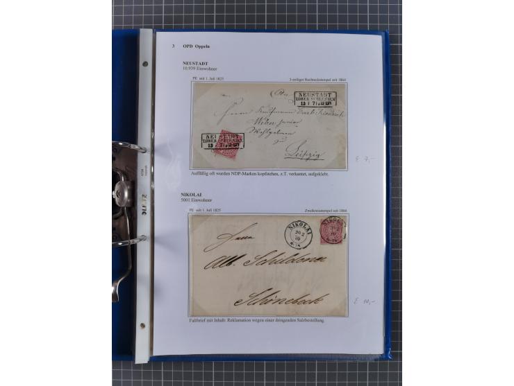 1868/71, 'Die Norddeutsche Post in Schlesien', Ausstellungssammlung mit rund 160 Belegen, dabei viele Besonderheiten, Ersttag