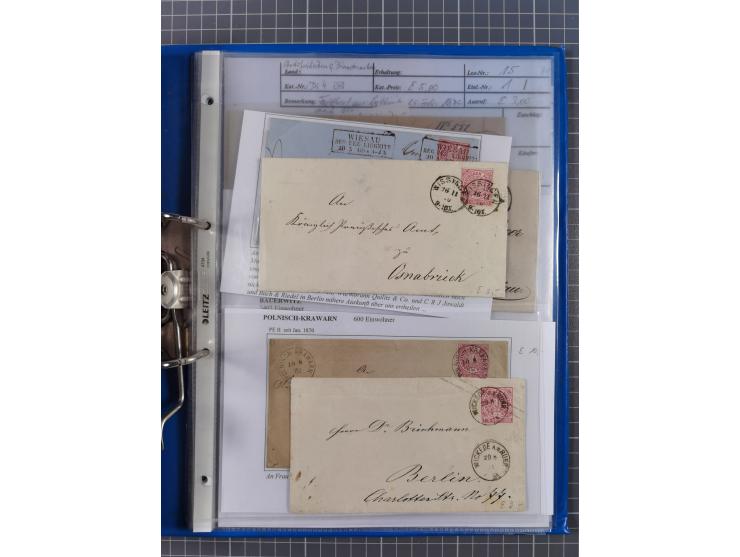 1868/71, 'Die Norddeutsche Post in Schlesien', Ausstellungssammlung mit rund 160 Belegen, dabei viele Besonderheiten, Ersttag