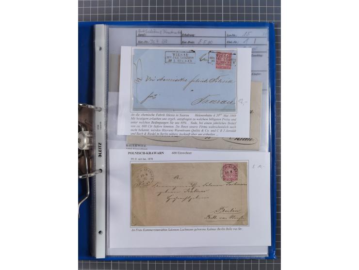 1868/71, 'Die Norddeutsche Post in Schlesien', Ausstellungssammlung mit rund 160 Belegen, dabei viele Besonderheiten, Ersttag
