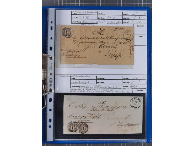1868/71, 'Die Norddeutsche Post in Schlesien', Ausstellungssammlung mit rund 160 Belegen, dabei viele Besonderheiten, Ersttag