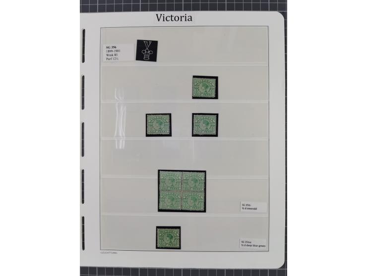 1899/1901, Collection unused&nbsp;, wmk. Crown over NSW, with ½ d. blue-green including block of four, 1 d. rosine including 