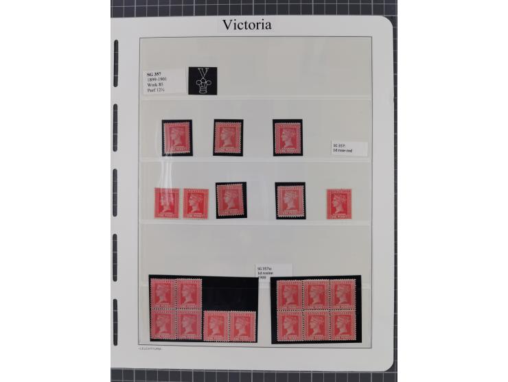 1899/1901, Collection unused&nbsp;, wmk. Crown over NSW, with ½ d. blue-green including block of four, 1 d. rosine including 
