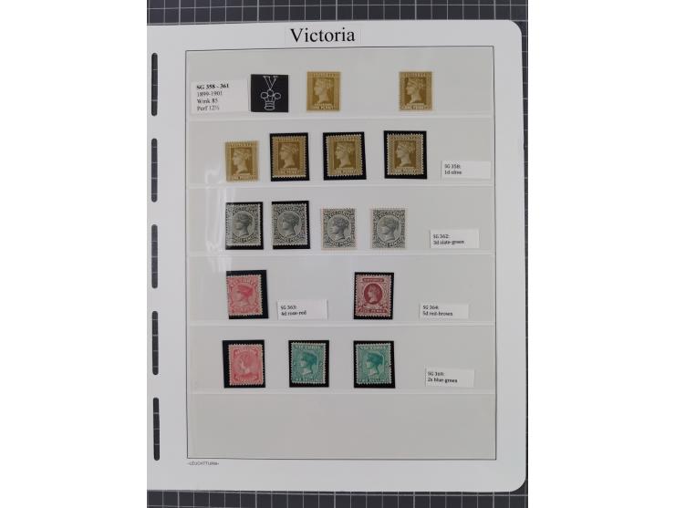 1899/1901, Collection unused&nbsp;, wmk. Crown over NSW, with ½ d. blue-green including block of four, 1 d. rosine including 