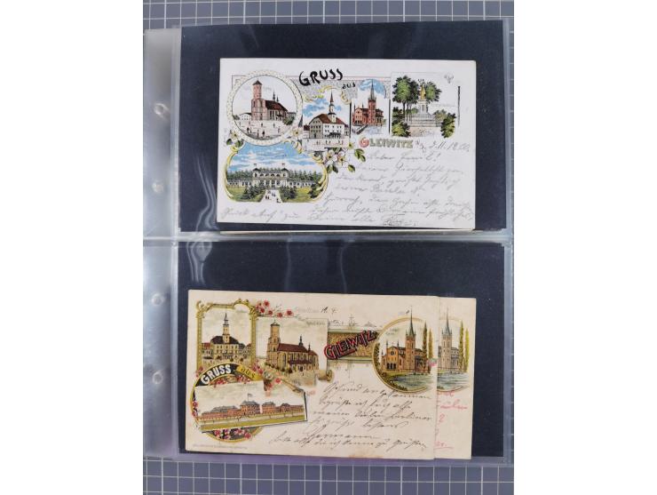 GLEIWITZ, rund 175 Karten, dabei 'Gruß aus', Lithos, Straßenansichten, etc.