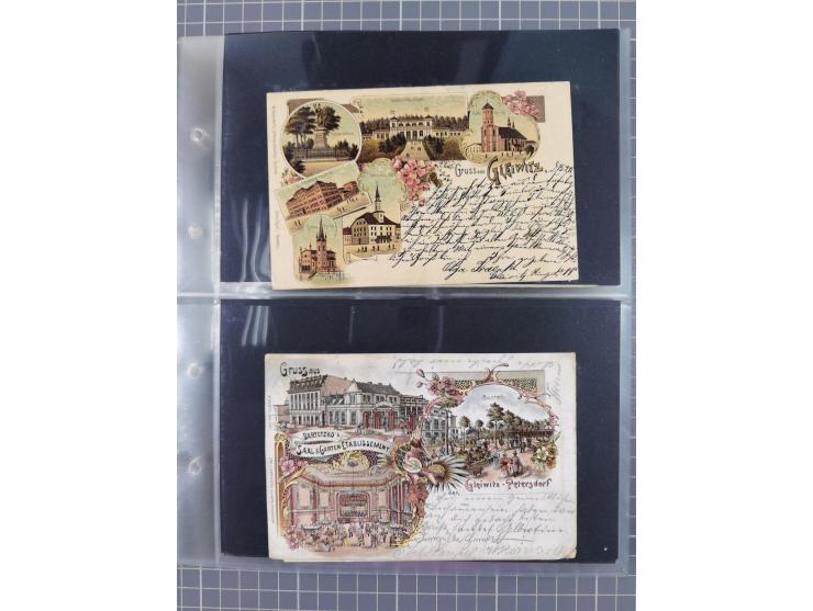 GLEIWITZ, rund 175 Karten, dabei 'Gruß aus', Lithos, Straßenansichten, etc.