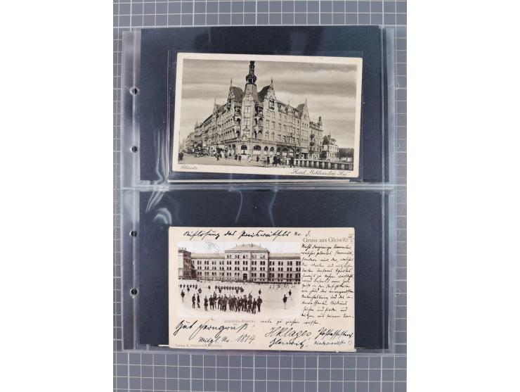 GLEIWITZ, rund 175 Karten, dabei 'Gruß aus', Lithos, Straßenansichten, etc.