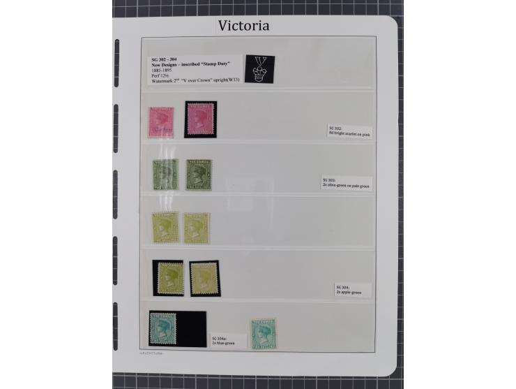 1885/95, The unused collection on two leaves with 8 d. shades, ½ d. shades (3), 1 d. yellowish-green and dull pea-green, 3 d.