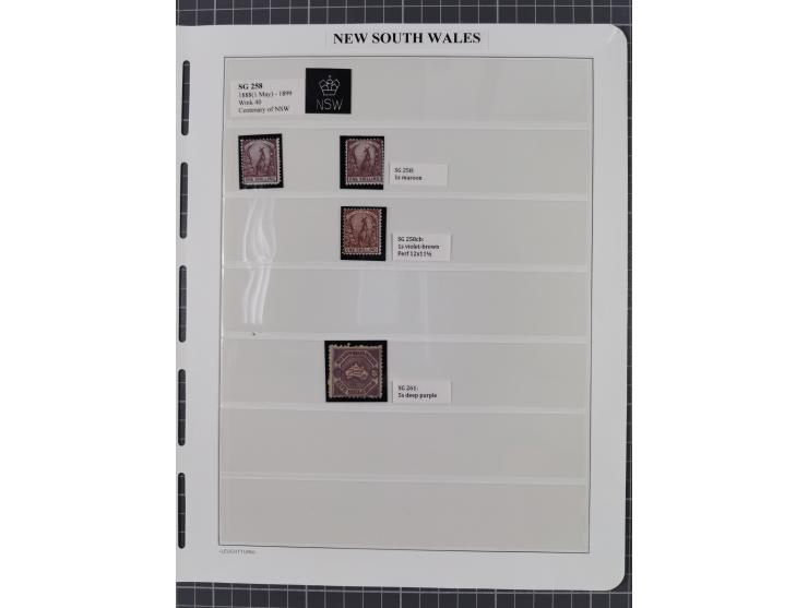 1888/99, The unused collection on three leaves with, 1 d. lilac and mauve (9), 2 d. chalky-blue shades and prussian-blue (17)