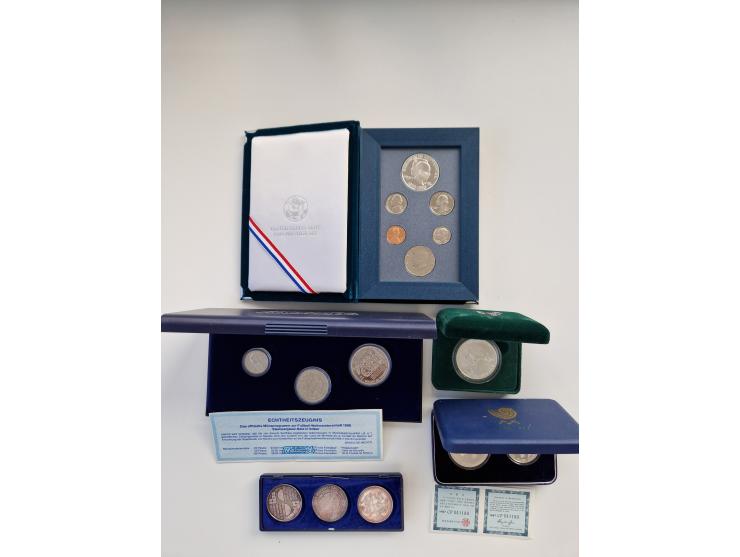 reichhaltige Sammlung Silbermünzen, dabei viel 5 DM und 10 DM Silber sowie Olympiade 1988 mit u.a. Jamaica 100 Dollar, Feinge