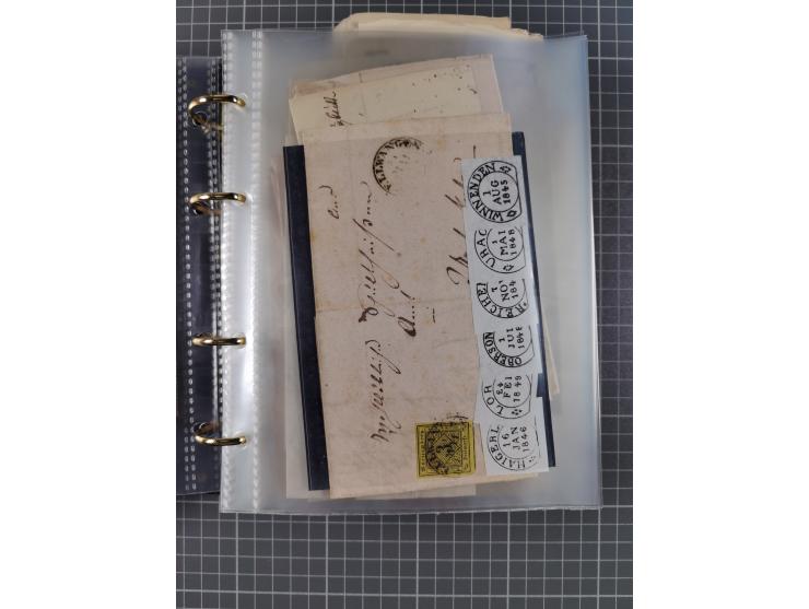 1830/86 (ca.), über 45 meist markenlose Briefe mit Steigbügelstempeln mit Schwerpunkt Württemberg, dabei u.a. HAIGERLOCH in r