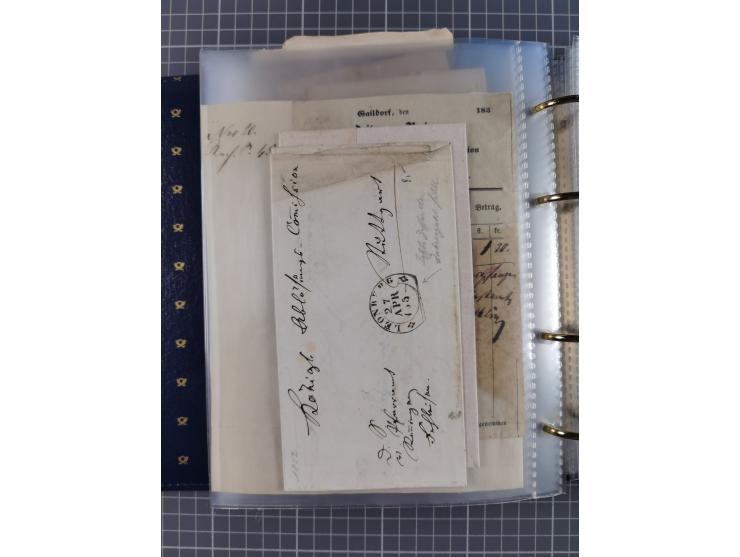 1830/86 (ca.), über 45 meist markenlose Briefe mit Steigbügelstempeln mit Schwerpunkt Württemberg, dabei u.a. HAIGERLOCH in r