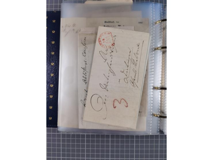 1830/86 (ca.), über 45 meist markenlose Briefe mit Steigbügelstempeln mit Schwerpunkt Württemberg, dabei u.a. HAIGERLOCH in r