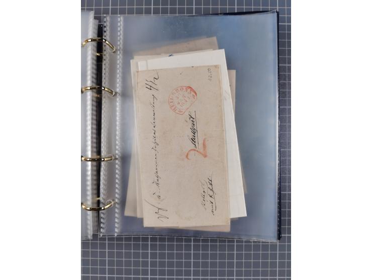 1830/86 (ca.), über 45 meist markenlose Briefe mit Steigbügelstempeln mit Schwerpunkt Württemberg, dabei u.a. HAIGERLOCH in r