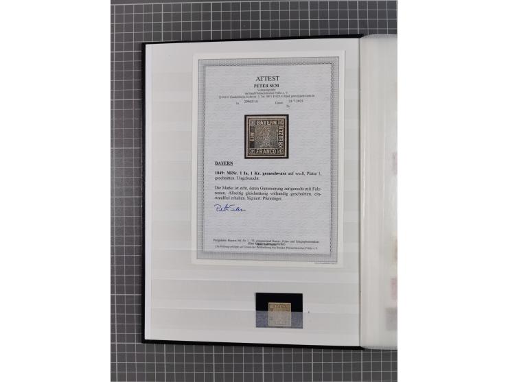 Baden bis Württemberg, gestempelter/ungebrauchter und postfrischer Sammlungsbestand, dabei u.a. Bayern Mi.-Nr. 1Ia ungebrauch