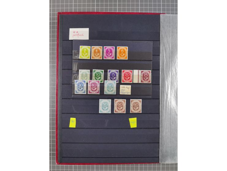 1948/51, meist postfrischer und gestempelter Bestand, angefangen ab Posthornsatz kpl. postfrisch sign. bzw. 70-90 Pfg. unsign