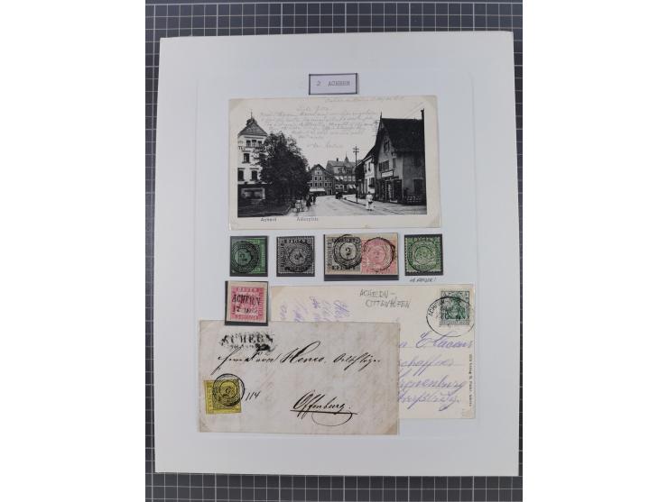 AACH bis ZELL, große Stempelsammlung von Vorphilatelie bis Nachverwendungen in 15 Schubern, mit über 900 Belegen und vielen l
