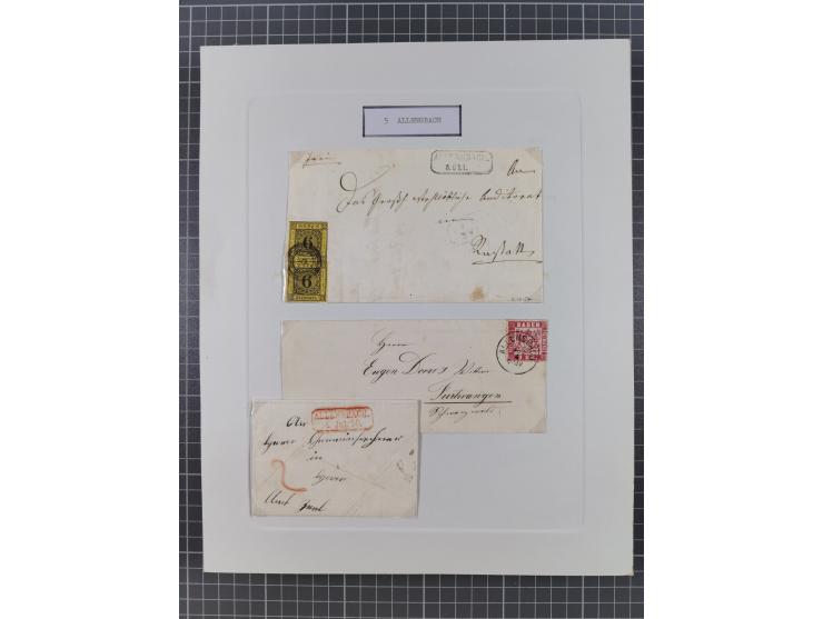 AACH bis ZELL, große Stempelsammlung von Vorphilatelie bis Nachverwendungen in 15 Schubern, mit über 900 Belegen und vielen l