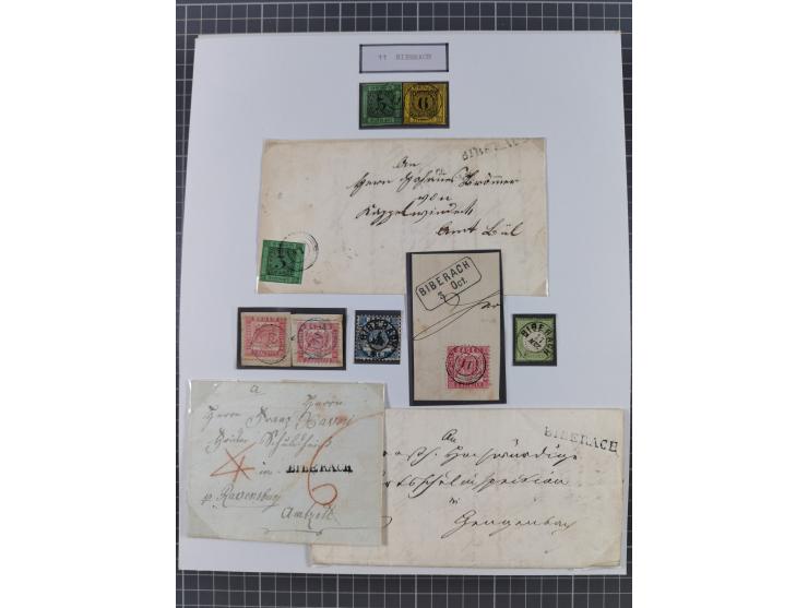 AACH bis ZELL, große Stempelsammlung von Vorphilatelie bis Nachverwendungen in 15 Schubern, mit über 900 Belegen und vielen l