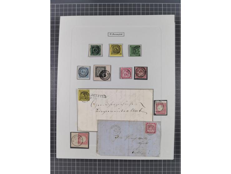 AACH bis ZELL, große Stempelsammlung von Vorphilatelie bis Nachverwendungen in 15 Schubern, mit über 900 Belegen und vielen l