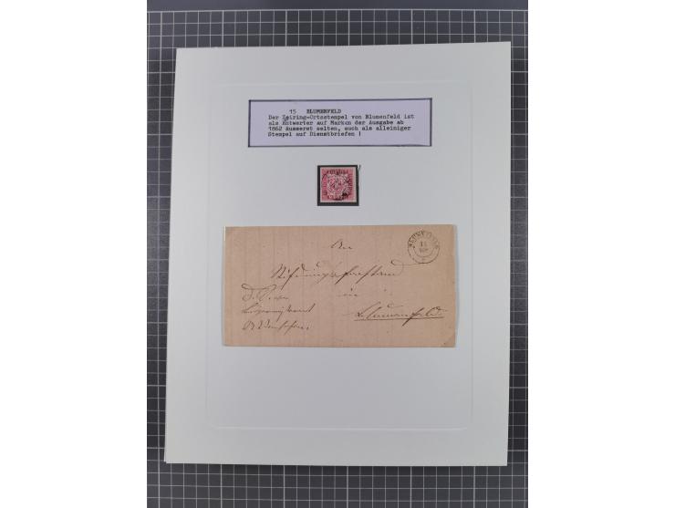 AACH bis ZELL, große Stempelsammlung von Vorphilatelie bis Nachverwendungen in 15 Schubern, mit über 900 Belegen und vielen l