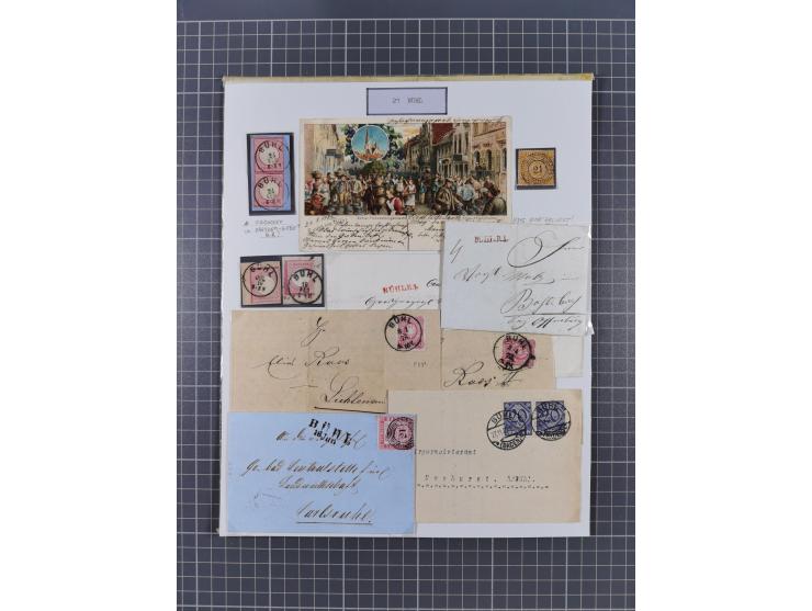 AACH bis ZELL, große Stempelsammlung von Vorphilatelie bis Nachverwendungen in 15 Schubern, mit über 900 Belegen und vielen l