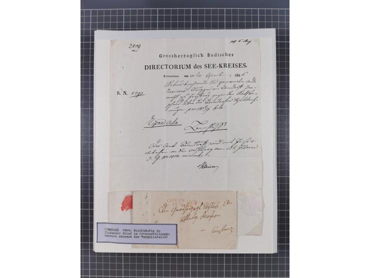 AACH bis ZELL, große Stempelsammlung von Vorphilatelie bis Nachverwendungen in 15 Schubern, mit über 900 Belegen und vielen l