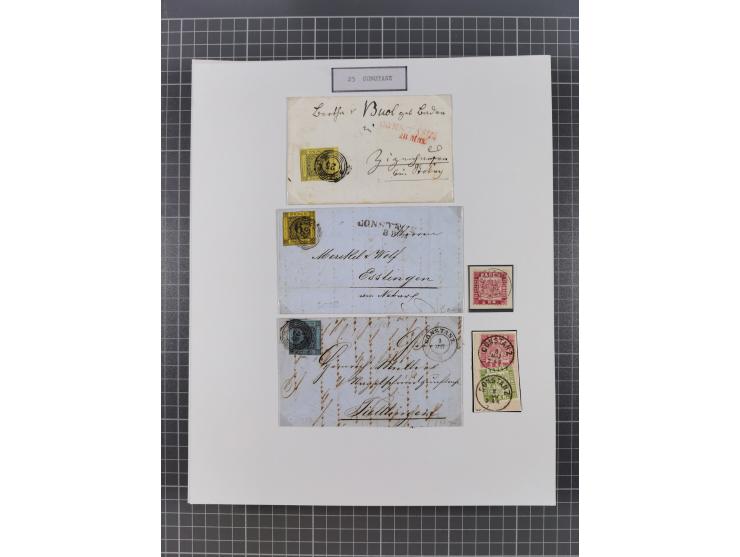 AACH bis ZELL, große Stempelsammlung von Vorphilatelie bis Nachverwendungen in 15 Schubern, mit über 900 Belegen und vielen l