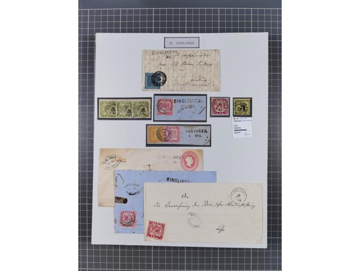 AACH bis ZELL, große Stempelsammlung von Vorphilatelie bis Nachverwendungen in 15 Schubern, mit über 900 Belegen und vielen l