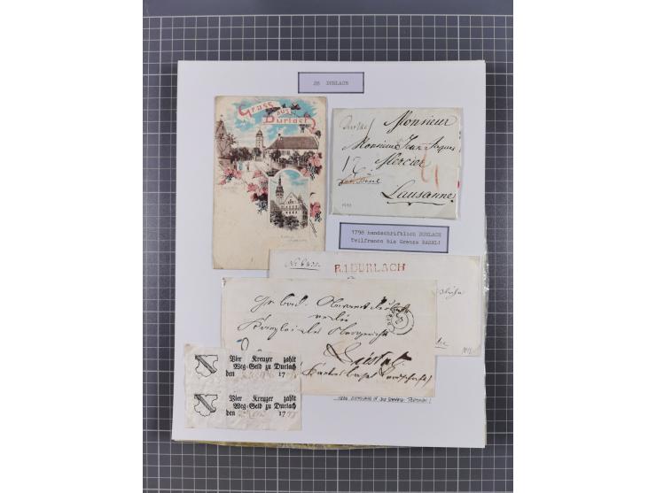 AACH bis ZELL, große Stempelsammlung von Vorphilatelie bis Nachverwendungen in 15 Schubern, mit über 900 Belegen und vielen l