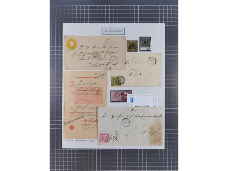 AACH bis ZELL, große Stempelsammlung von Vorphilatelie bis Nachverwendungen in 15 Schubern, mit über 900 Belegen und vielen l