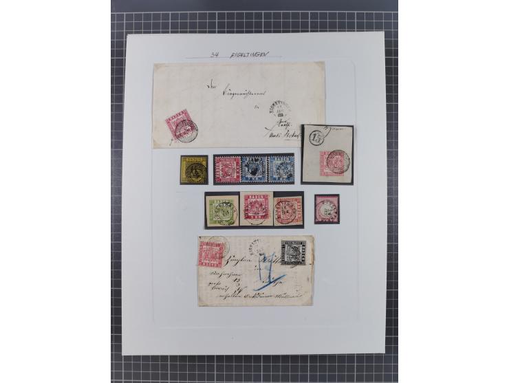 AACH bis ZELL, große Stempelsammlung von Vorphilatelie bis Nachverwendungen in 15 Schubern, mit über 900 Belegen und vielen l