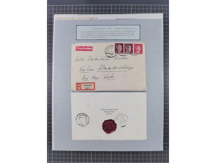 AACH bis ZELL, große Stempelsammlung von Vorphilatelie bis Nachverwendungen in 15 Schubern, mit über 900 Belegen und vielen l