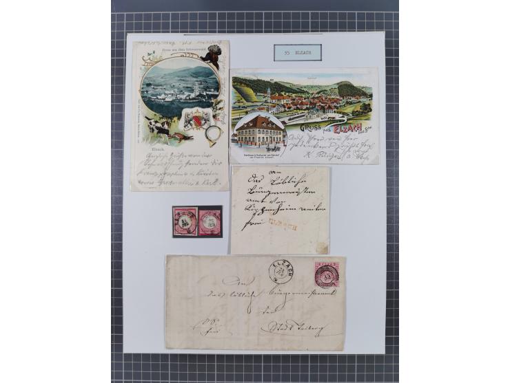 AACH bis ZELL, große Stempelsammlung von Vorphilatelie bis Nachverwendungen in 15 Schubern, mit über 900 Belegen und vielen l