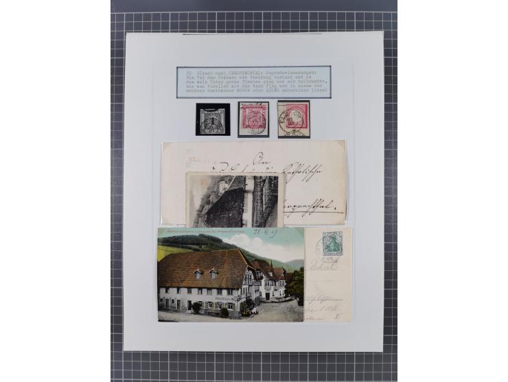 AACH bis ZELL, große Stempelsammlung von Vorphilatelie bis Nachverwendungen in 15 Schubern, mit über 900 Belegen und vielen l