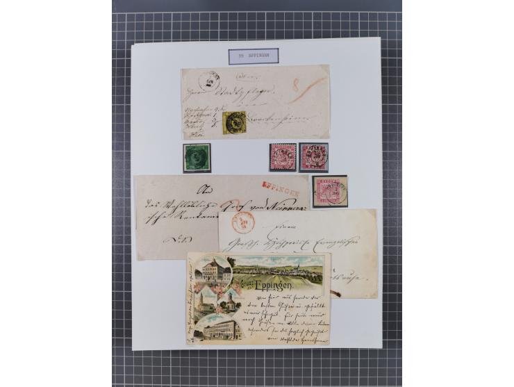 AACH bis ZELL, große Stempelsammlung von Vorphilatelie bis Nachverwendungen in 15 Schubern, mit über 900 Belegen und vielen l