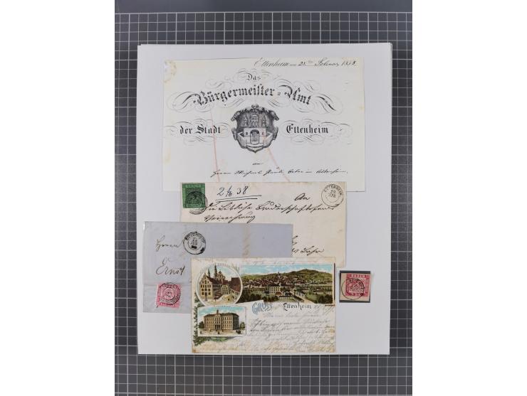 AACH bis ZELL, große Stempelsammlung von Vorphilatelie bis Nachverwendungen in 15 Schubern, mit über 900 Belegen und vielen l