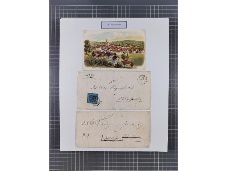 AACH bis ZELL, große Stempelsammlung von Vorphilatelie bis Nachverwendungen in 15 Schubern, mit über 900 Belegen und vielen l