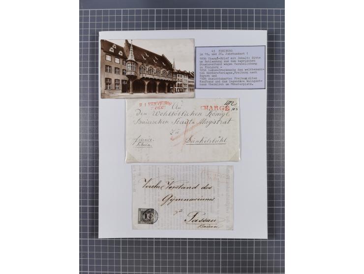 AACH bis ZELL, große Stempelsammlung von Vorphilatelie bis Nachverwendungen in 15 Schubern, mit über 900 Belegen und vielen l