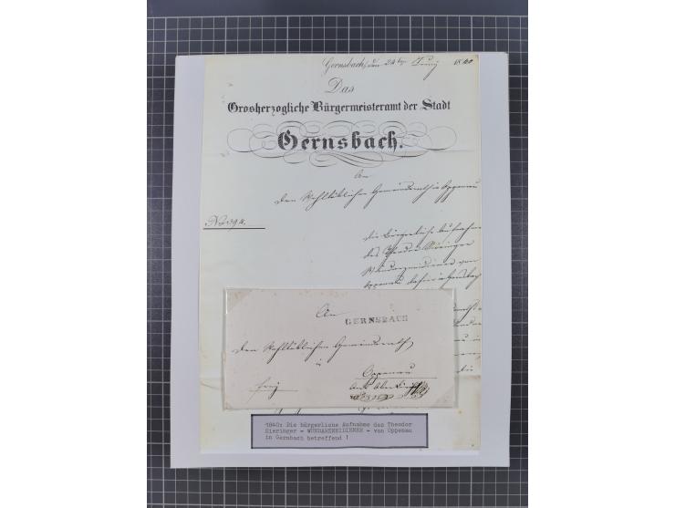 AACH bis ZELL, große Stempelsammlung von Vorphilatelie bis Nachverwendungen in 15 Schubern, mit über 900 Belegen und vielen l