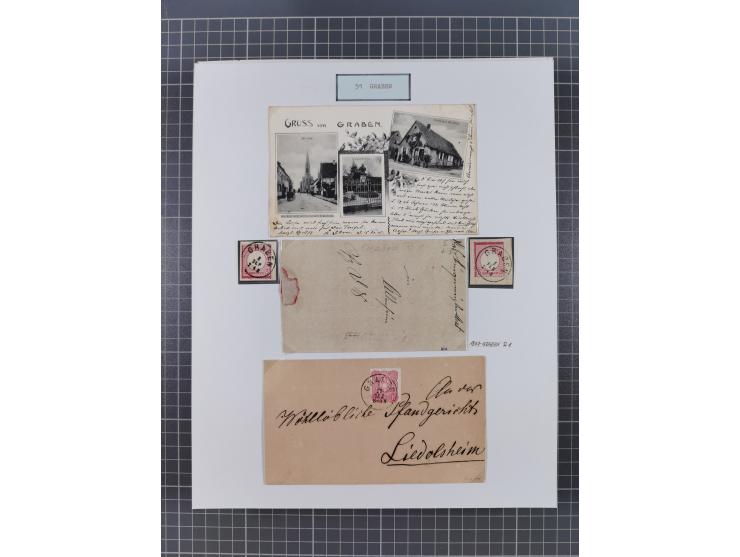 AACH bis ZELL, große Stempelsammlung von Vorphilatelie bis Nachverwendungen in 15 Schubern, mit über 900 Belegen und vielen l