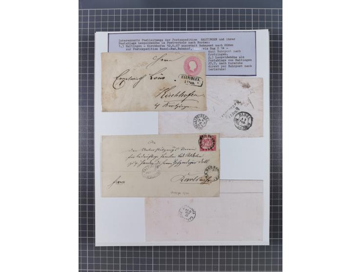 AACH bis ZELL, große Stempelsammlung von Vorphilatelie bis Nachverwendungen in 15 Schubern, mit über 900 Belegen und vielen l