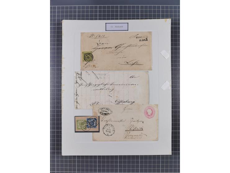 AACH bis ZELL, große Stempelsammlung von Vorphilatelie bis Nachverwendungen in 15 Schubern, mit über 900 Belegen und vielen l