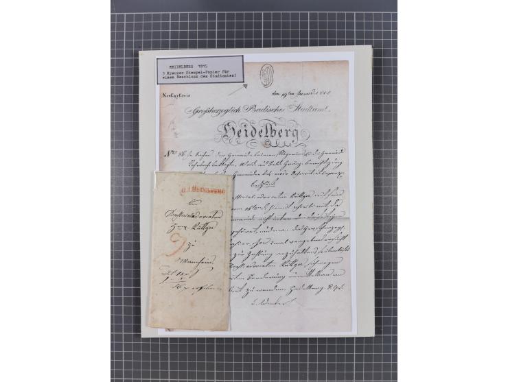 AACH bis ZELL, große Stempelsammlung von Vorphilatelie bis Nachverwendungen in 15 Schubern, mit über 900 Belegen und vielen l