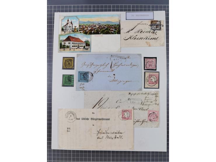 AACH bis ZELL, große Stempelsammlung von Vorphilatelie bis Nachverwendungen in 15 Schubern, mit über 900 Belegen und vielen l