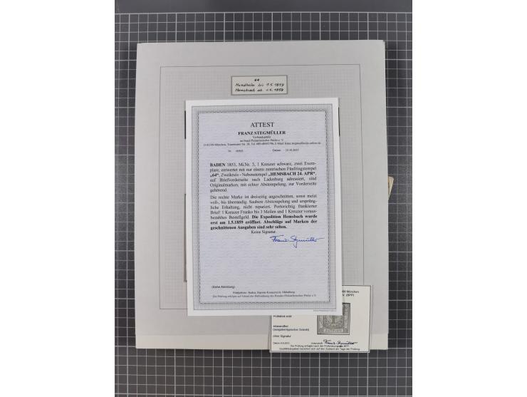 AACH bis ZELL, große Stempelsammlung von Vorphilatelie bis Nachverwendungen in 15 Schubern, mit über 900 Belegen und vielen l